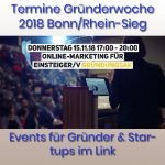 Gründerwoche Deutschland 2018 Bonn/Rhein-Sieg
